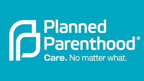 Blue and white Planned Parenthood logo.