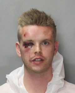 In this Jan. 13, 2017, photo released by the Sacramento Police Department shows Kyle Rowland at the Sacramento County Main Jail. Sacramento Police Department spokesman Matthew McPhail said Sunday, Jan. 15, 2017, that Rowland, a Contra Costa County Sheriff's deputy was arrested for firing a gun inside a house party in Sacramento on Friday. (Sacramento Police Department via AP)