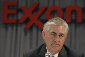 Rex W. Tillerson, chairman and CEO of ExxonMobil, listens to a question during a news conference after the shareholders meeting in Dallas, Wednesday, May 30, 2007. (AP Photo/LM Otero)