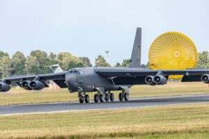 B-52 landing at Fairford for the royal international air tattoo