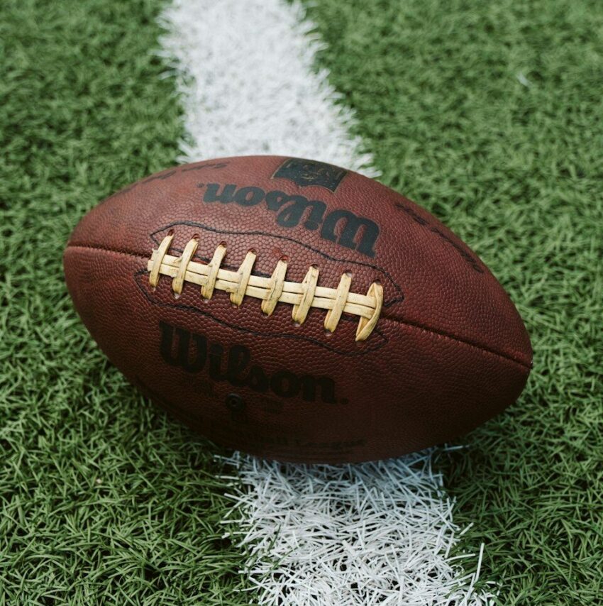 brown Wilson American football on grass